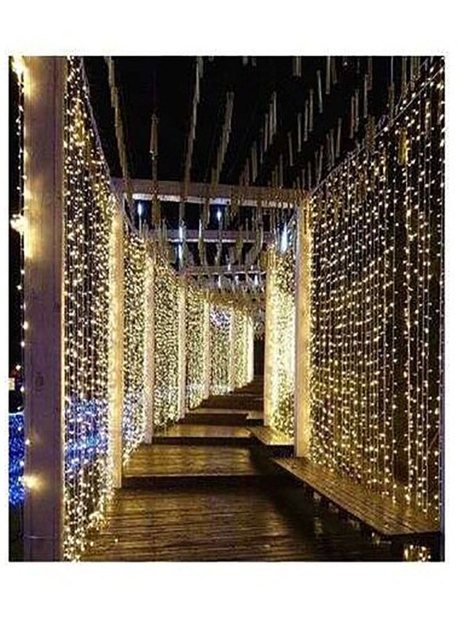 Captaintech 300-LED Curtain String Light With Remote Yellow 3x3meter 