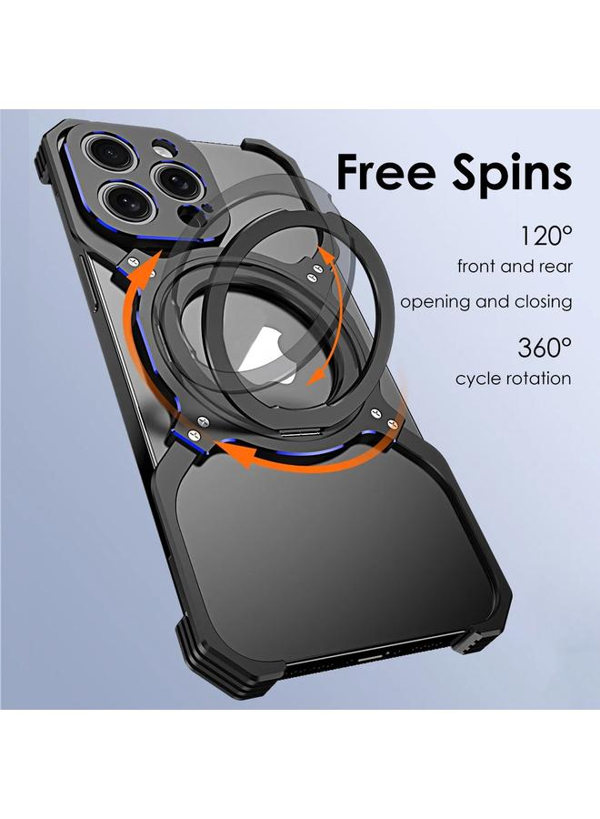 S-TOP Case For iPhone 14 Pro Max Mechanical Arm Borderless MagSafe Holder Metal Phone Case - Image 4