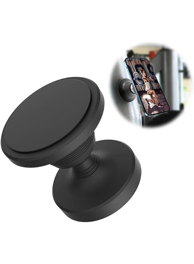 S-TOP Dual Magnetic Phone Holder, Strong Magnet Mount & 360° Adjustable, Universal Fit for All Phones, Ideal for Gym, Car, Comes with Magnetic Ring for Non-Magnetic Mobile Phones - Image 1