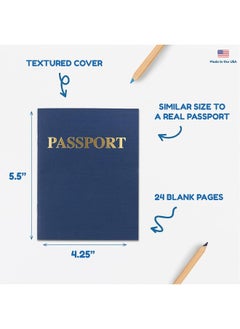 Hygloss Hygloss Products Blank Passport Books, Kids Pretend Passport - Travelers' Notebook Passport, 24 Blank Pages for Decorating, Learning & Fun - 4 1â„4â€ x 5 1â„2â€, 12 Books  - Image 3