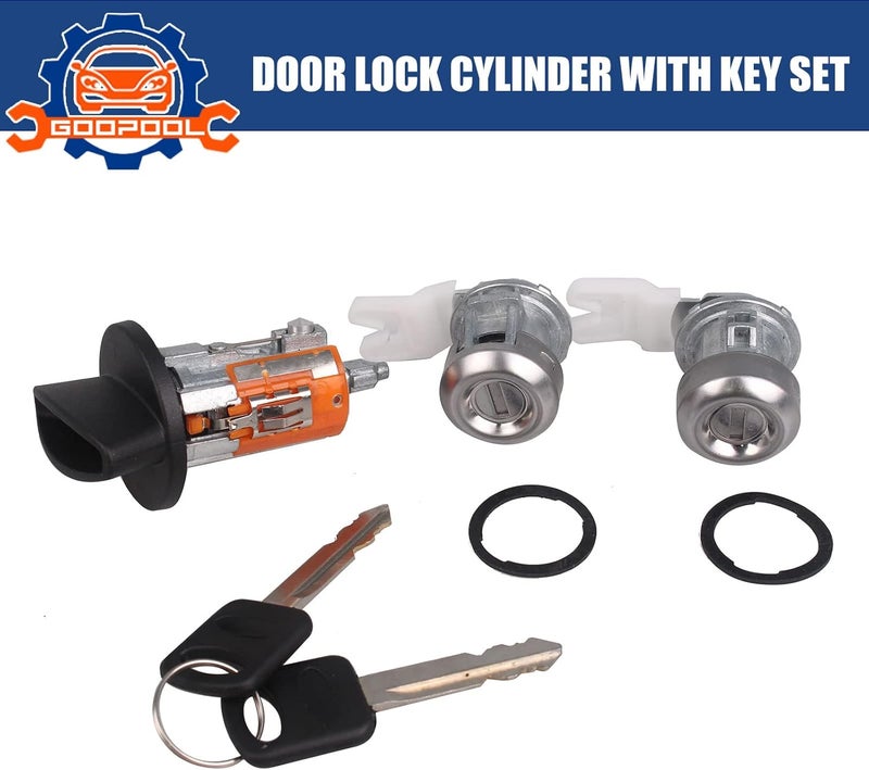 Goopool Ignition Switch Lock Cylinder and Door Lock Cylinder Set for Ford Vehicles - Image 3