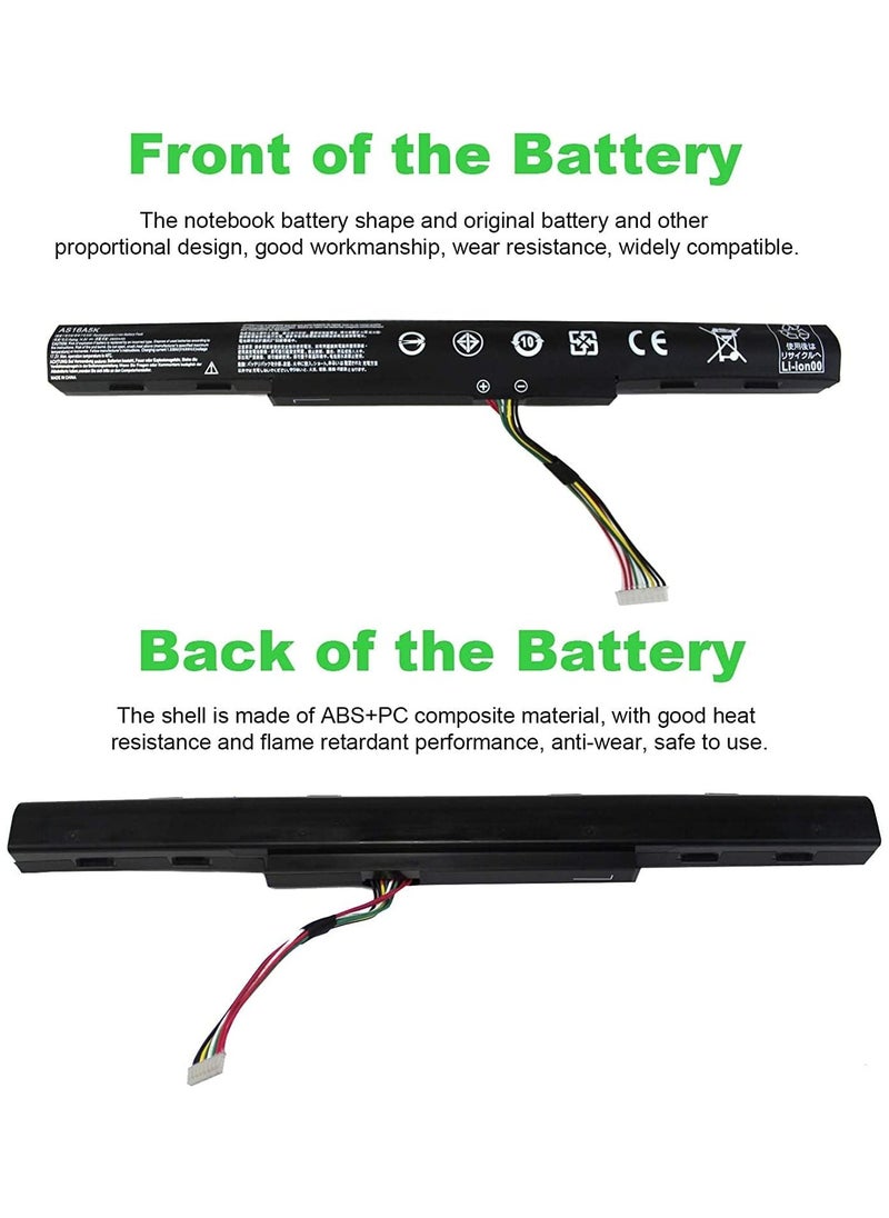 AS16A5K Battery Recplacement For Acer. Aspire E15 E5-475 E5-523 E5-553 E5-575 E5-575G E5-576 E5-774G E5-575G-53VG Series,Fit P/N AS16A7K AS16A8K