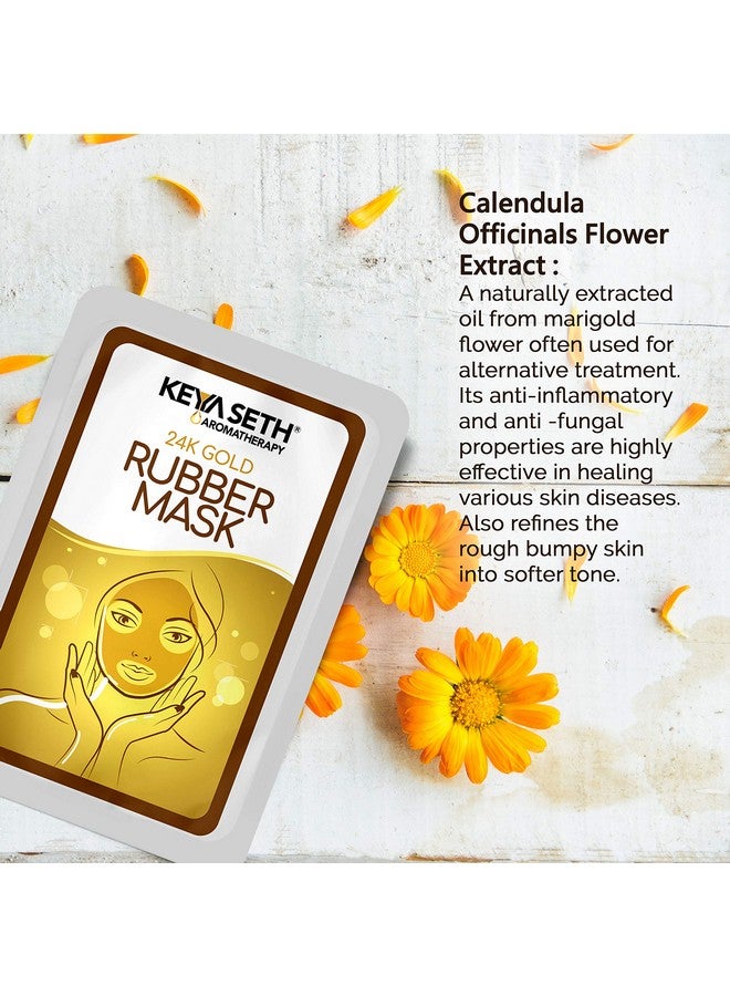 Keya Seth Aromatherapy 24K Gold Rubber Facial Mask Powder For Brightening & Whitening Enriched With Aloe Vera & Chamomile Extract 30Gm - Image 3