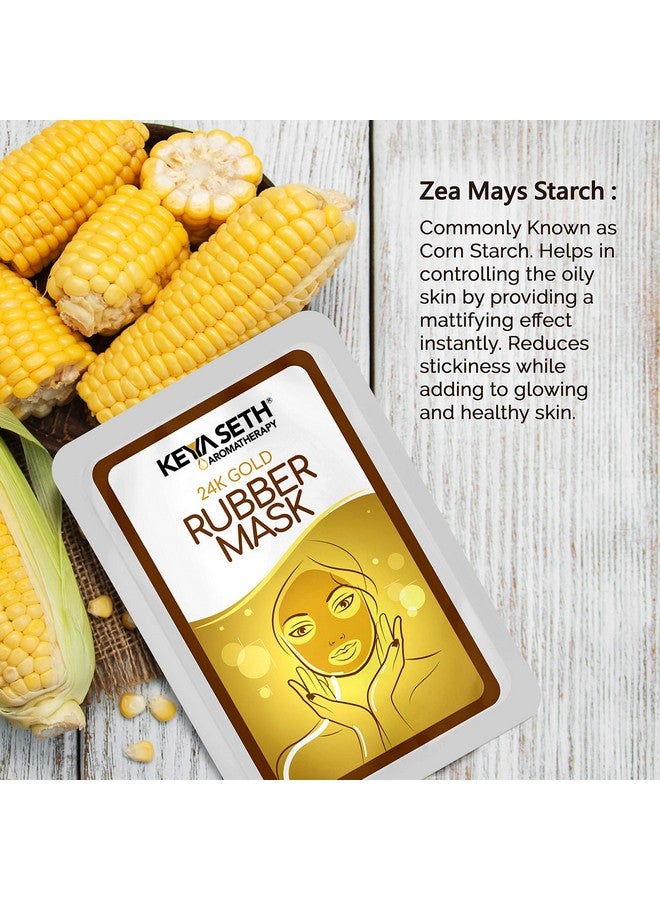 Keya Seth Aromatherapy 24K Gold Rubber Facial Mask Powder For Brightening & Whitening Enriched With Aloe Vera & Chamomile Extract 30Gm - Image 2