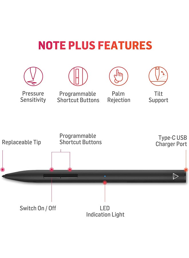 ADONIT Note+ Stylus With Native Palm Rejection For Apple iPad Black - Image 4