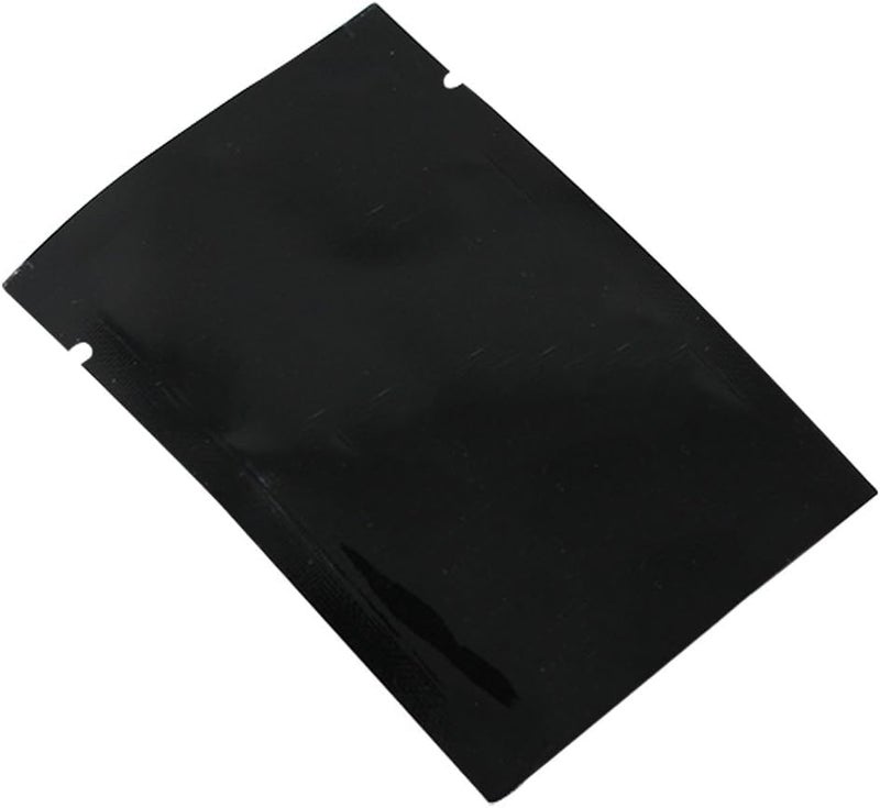 WACCOMT Pack 100 Pack 12 x 18cm (4.7 x 7.1 inch) Black Mylar Foil Open Top Bags Vacuum Heat Sealable Foil Food Storage Pouches for Sample Metallic Aluminum Foil Pouch Heat Seal - Image 3