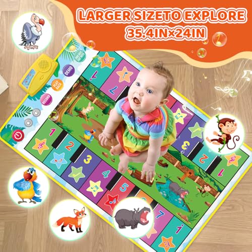 PATPAT® Piano Mat for Kids,36'' x 24'' Dual-Row Keyboard Floor Musical Mat with 16 Keys & 8 Instrument Sounds,Musical Sound Toys Early Educational Toys Gifts for 1/2/3/4/5/6 Year Old Boys Girls - Image 5