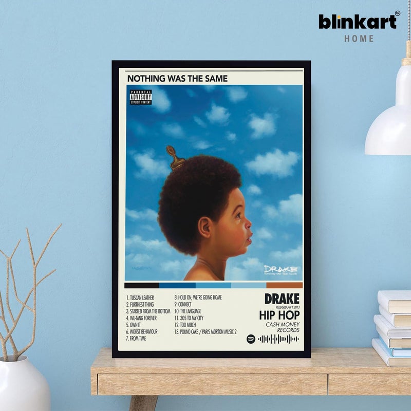 BLINKART BLINKART DrakeNothing Was The Same Popular Music Album Songs Hanging Wall ArtWork Photo Frames 13x10 inch Decoration For Home Bedroom Living Room Aesthetics Artworks Spotify Song Link QR Code  - Image 2