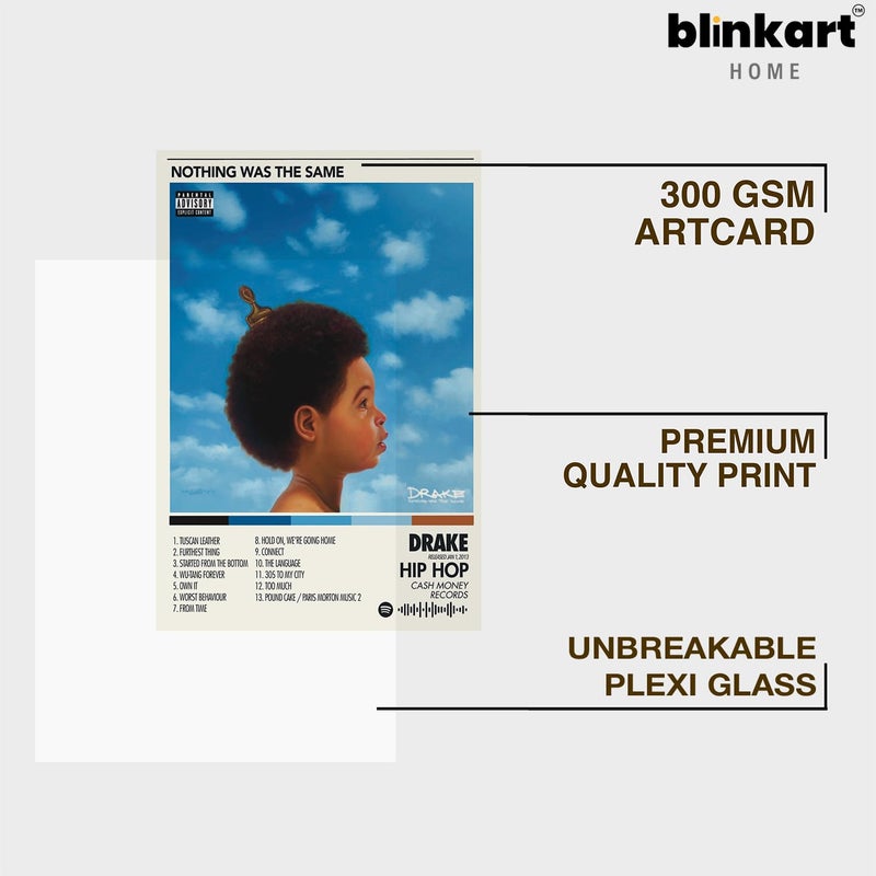 BLINKART BLINKART DrakeNothing Was The Same Popular Music Album Songs Hanging Wall ArtWork Photo Frames 13x10 inch Decoration For Home Bedroom Living Room Aesthetics Artworks Spotify Song Link QR Code  - Image 4