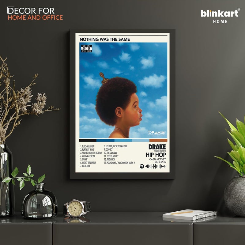 BLINKART BLINKART DrakeNothing Was The Same Popular Music Album Songs Hanging Wall ArtWork Photo Frames 13x10 inch Decoration For Home Bedroom Living Room Aesthetics Artworks Spotify Song Link QR Code  - Image 5