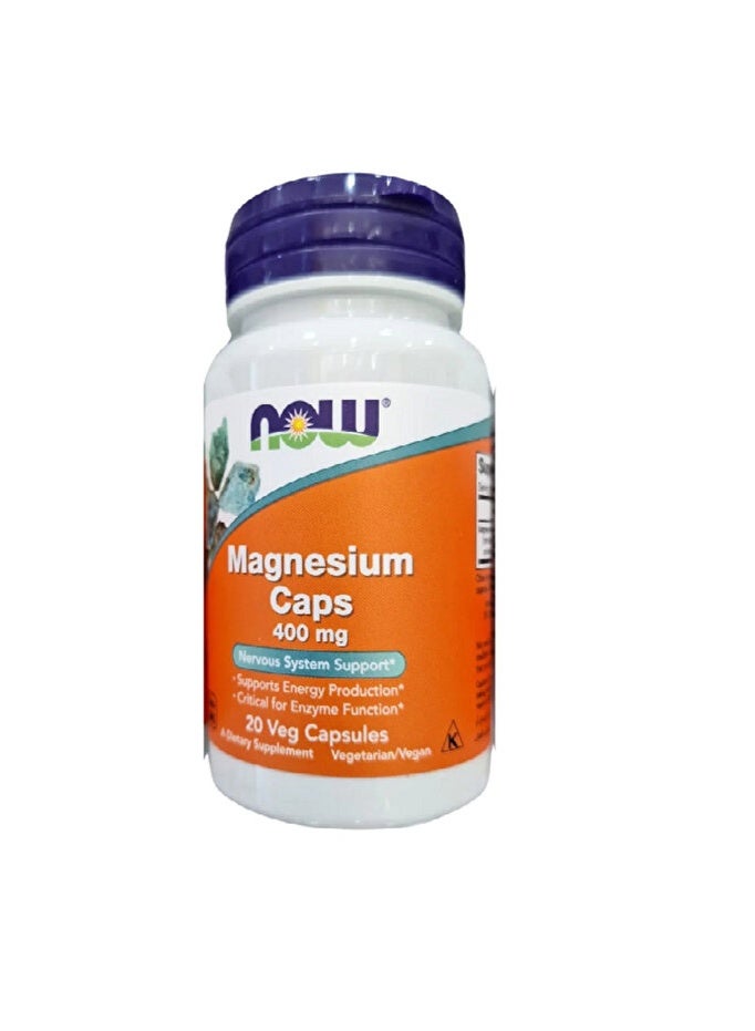 ناو كبسولات ناو فودز ناو ماغنيسيوم 400 ملغ، 20 كبسولة