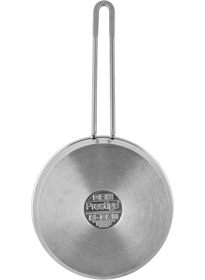برستيج مقلاة إنفينيتي مفتوحة من الفولاذ المقاوم للصدأ مقاس 18 سم | غير لاصقة | مقبض طويل جدًا | متوافقة مع أجهزة الحث الحراري باللون الفضي - Image 4