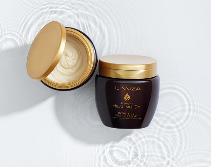 LANZA L'ANZA Keratin Healing Oil Intensive Hair Masque for Damaged Hair, Nourishes, Repairs, and Boosts Hair Shine and Strength for a Silky Look, Sulfate-free, Paraben-free, Gluten-free (7.1 Fl Oz) - Image 5