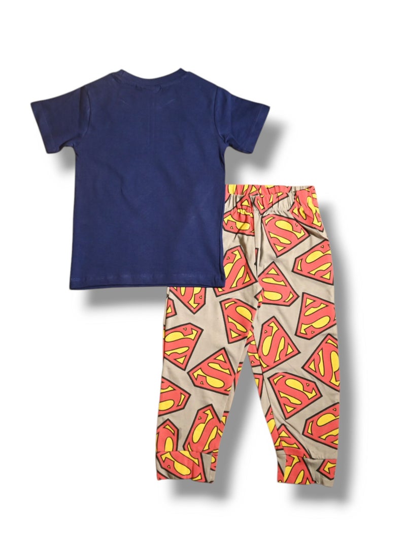 SUPERMAN - SUPERMAN - BOYS SHORT SLEEVE PAJAMA SET - Image 1