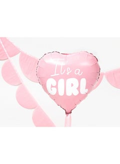 PartyDeco Foil Balloon Heart - It's a girl, 45cm, light pink  - Image 4