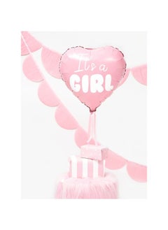 PartyDeco Foil Balloon Heart - It's a girl, 45cm, light pink  - Image 2