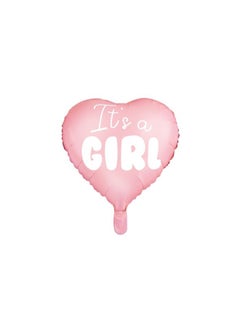 PartyDeco Foil Balloon Heart - It's a girl, 45cm, light pink  - Image 1