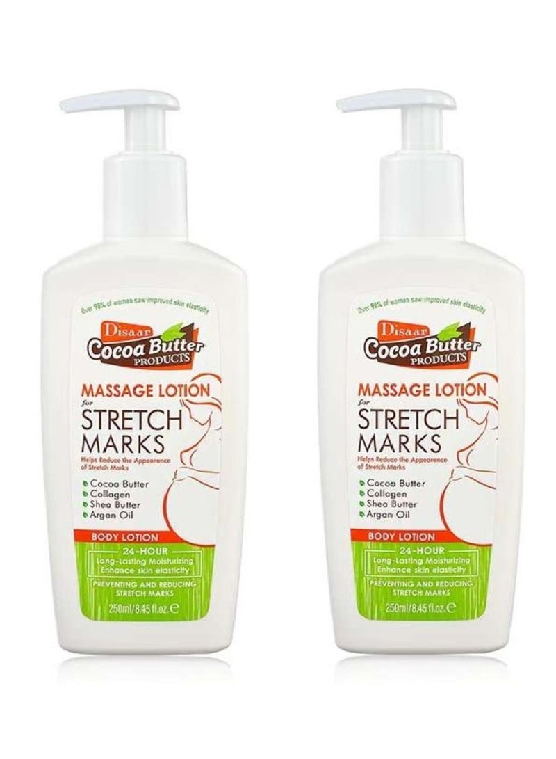 Disaar 2 Piececs of Cocoa Butter Stretch Marks Massage Lotion 250 ML