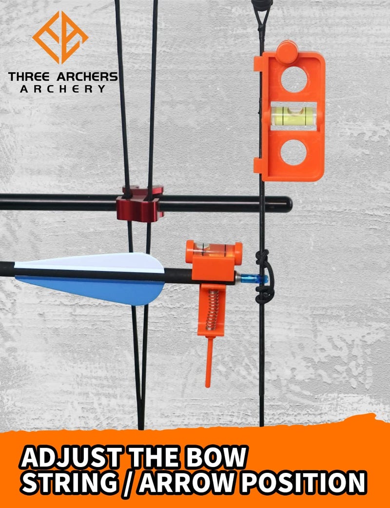 THREE ARCHERS Archery Bow Tuning and Mounting String Level Combo Kit for Compound Bows (Orange) - Image 3