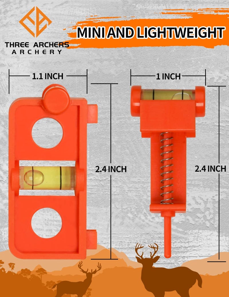 THREE ARCHERS Archery Bow Tuning and Mounting String Level Combo Kit for Compound Bows (Orange) - Image 2