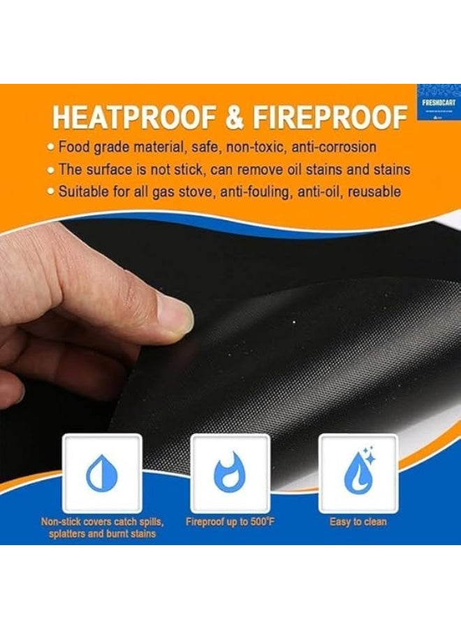 Set of 5 reusable stove burner covers, durable to protect your gas stove, non-stick and heat resistant, customizable, kitchen surface protection accessories, easy to clean - Image 2
