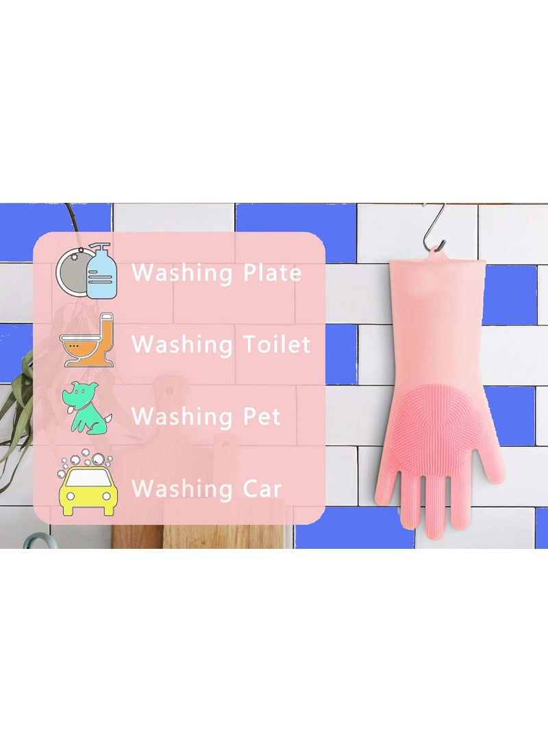 Dhinchak Dhinchak ® 1 Pair Silicone Multipurpose Cleaning Gloves Reusable Gloves for Dish Washing,Kitchen, Bathroom,Car,(Standard Size, Multicolour) -1 Pair  - Image 3
