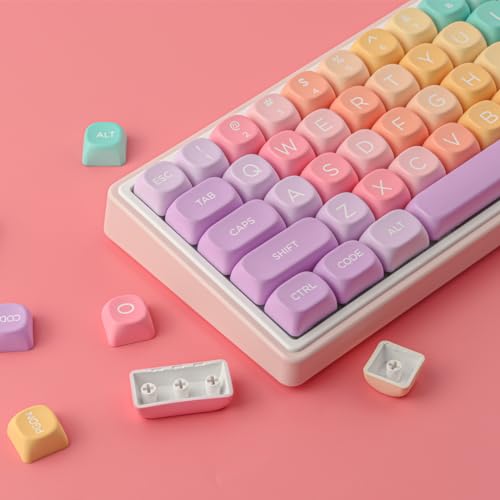 Tsungup MOA Profile Keycaps,PBT Cute Rainbow Candy Keycaps 126 Keys Dye-Sublimation Custom Keycap Set with Keycap Puller for Cherry Gateron MX Swithes Mechanical Keyboards - Image 4