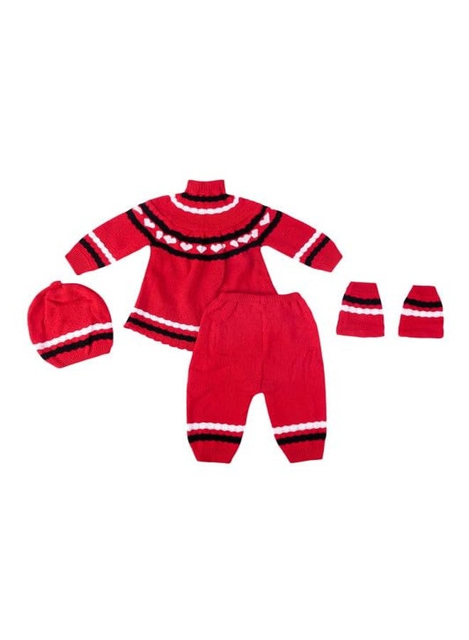 ANIXA Baby Girls Colorblock High Neck Red Winter Set - Image 2