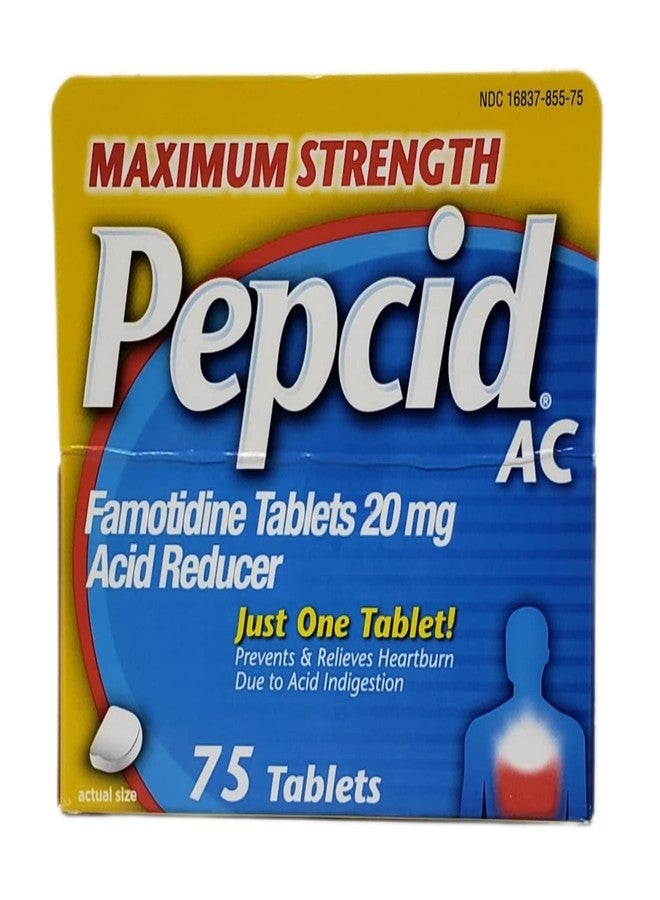 Pepcid AC Maximum Strength - Pack of 2 Boxes - 75 Tablets Per Box - 150 Tablets Total - Prevents & Relieves Heartburn Due to Acid Indigestion & Sour Stomach - 20mg of Famotidine - Image 2