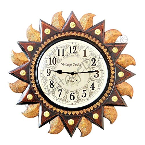 Vintage Clock Big Regal Sun Carved Clock - Image 4