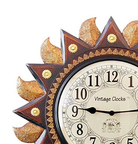Vintage Clock Big Regal Sun Carved Clock - Image 5