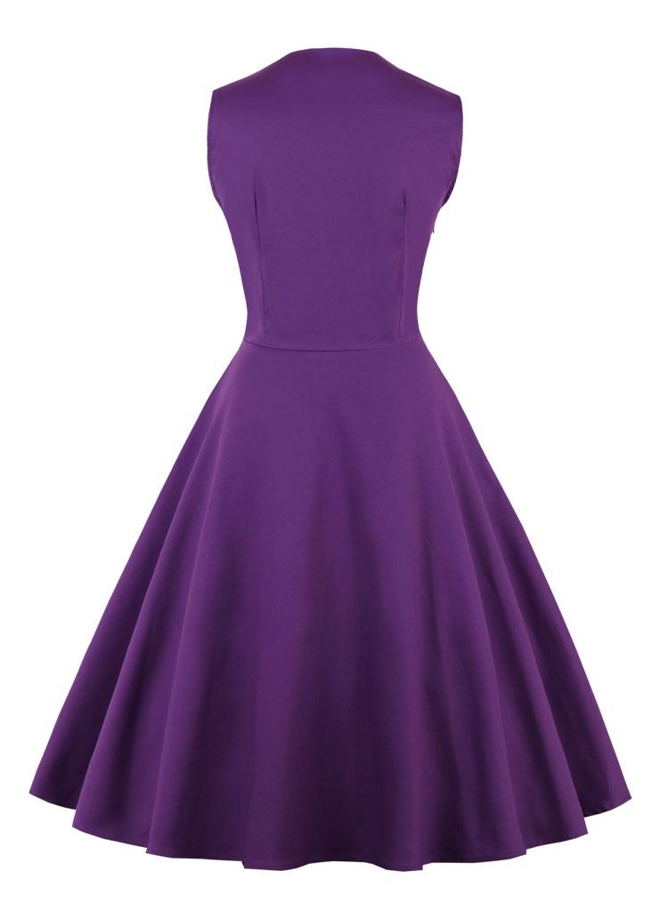 Loquat Patchwork color retro dress  - Image 2