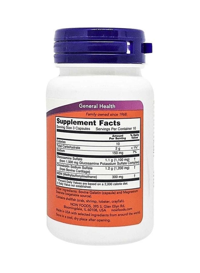 Now Foods Glucosamine And Chondroitin With Msm 30 Capsules - Image 2