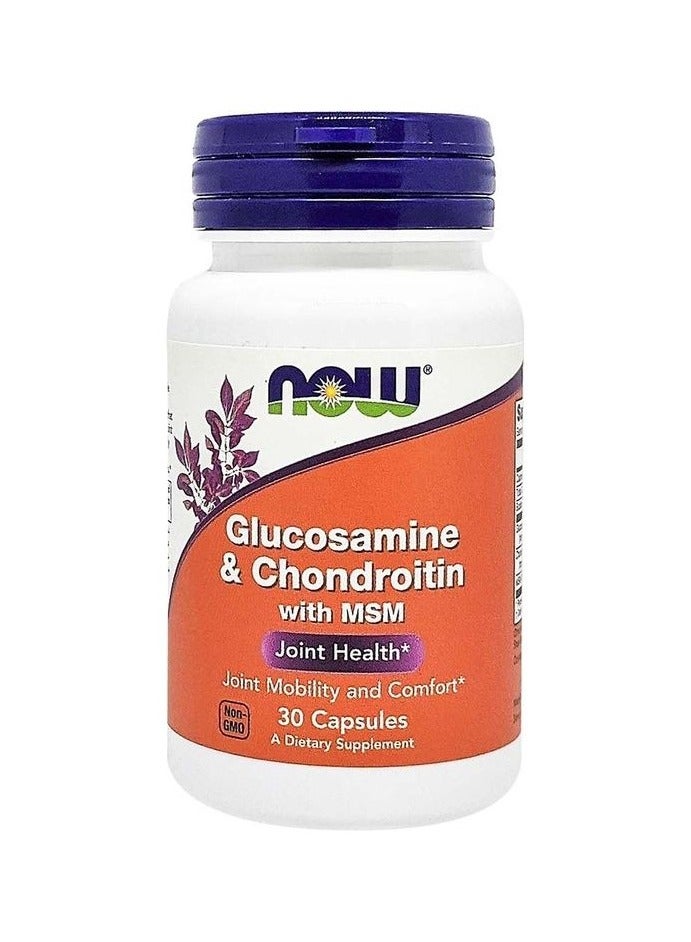 Now Foods Glucosamine And Chondroitin With Msm 30 Capsules - Image 1