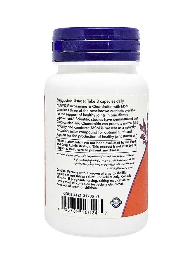 Now Foods Glucosamine And Chondroitin With Msm 30 Capsules - Image 3