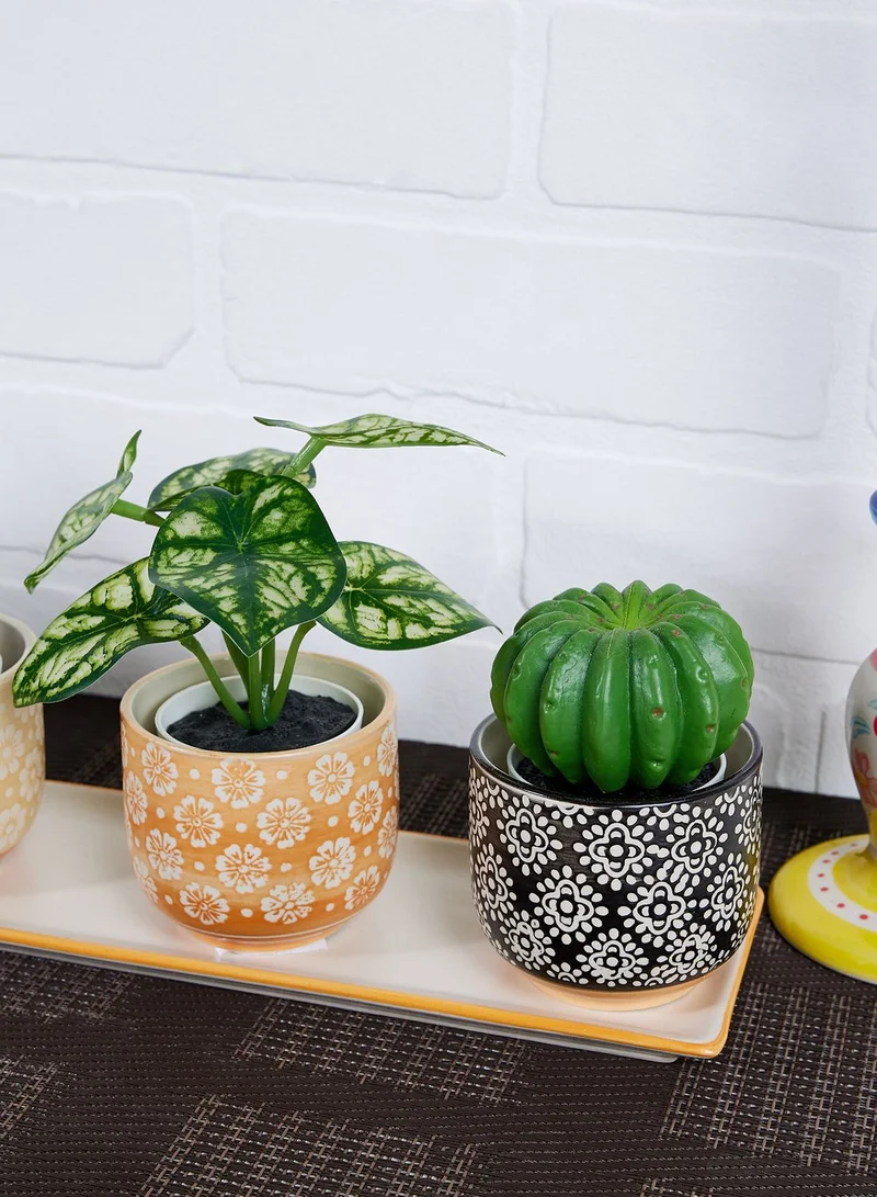 Sass & Belle Set Of 3 Global Craft Mini Planters
