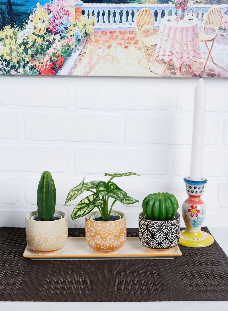 Sass & Belle Set Of 3 Global Craft Mini Planters