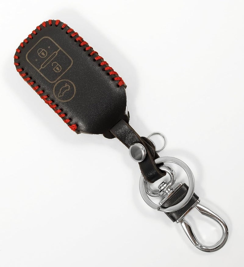Aliens World Leather Smart Car Key Cover Case with Metal Hook Keychain for Suzuki Ignis, Baleno, Ertiga, Swift, Dzire (Black) - Image 1