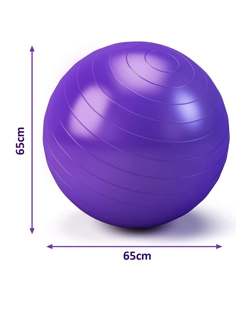 فولانري كرة اليوجا، كرة تمرين مع مضخة هواء، كرة توازن سميكة لتمارين اللياقة البدنية - Image 2