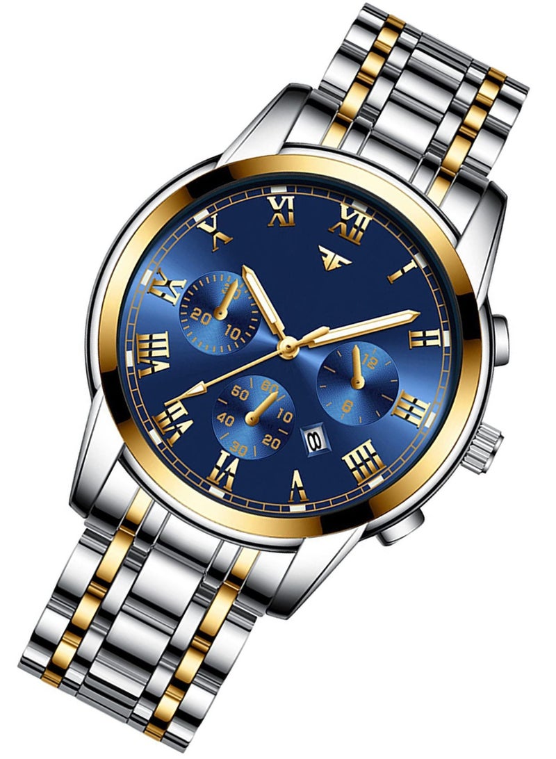 SOLARAE Men's Luxury Waterproof Tourbillon Automatic Mechanical Watch - Stainless Steel, Calendar, Luminous Hands, Multifunctional Business Wrist Watch. - Image 1