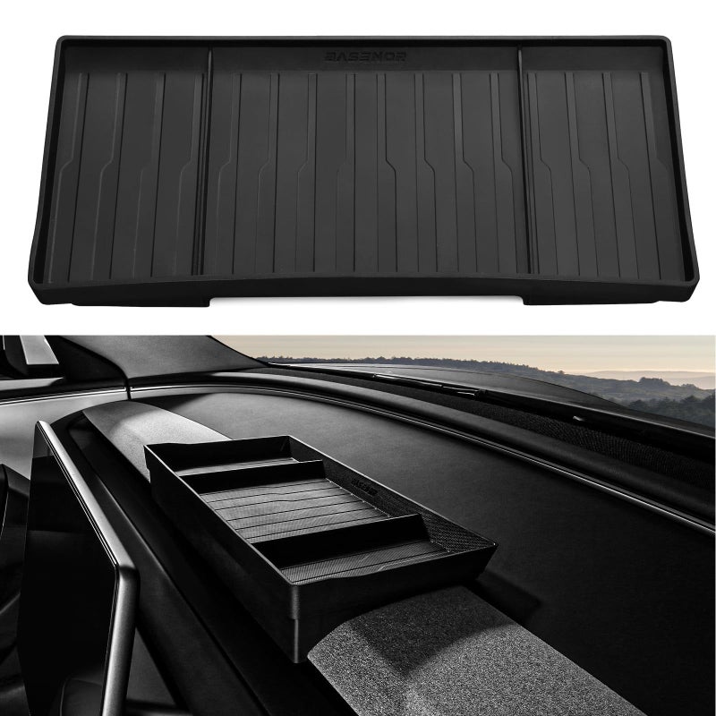 BASENOR Behind Screen Storage Organizer for 20252026 Tesla Model Y Juniper 20242026 Model 3 Highland Dashboard Center Console Hidden Tray Portable TravelSize Tissue Packs Sunglasses Holder - Image 2