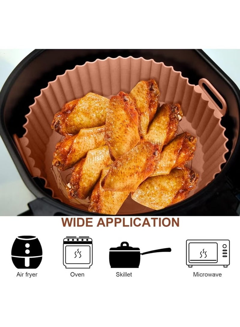 Upgrade Your Air Frying Experience with the Ultimate Silicone Liner Say goodbye to the hassle of scrubbing your air fryer basket. Our premium silicone liner is designed to keep your appliance spotless while delivering perfectly cooked meals every time. The innovative grooved base allows for superior air circulation, ensuring your favorite snacks are crispy on the outside and tender on the inside. Made from heavy-duty, food-grade silicone, this liner is built to last and can handle the highest oven settings. It's the must-have eco-friendly accessory for every air fryer owner, making healthy cooking and cleaning faster and simpler than ever. - Image 3