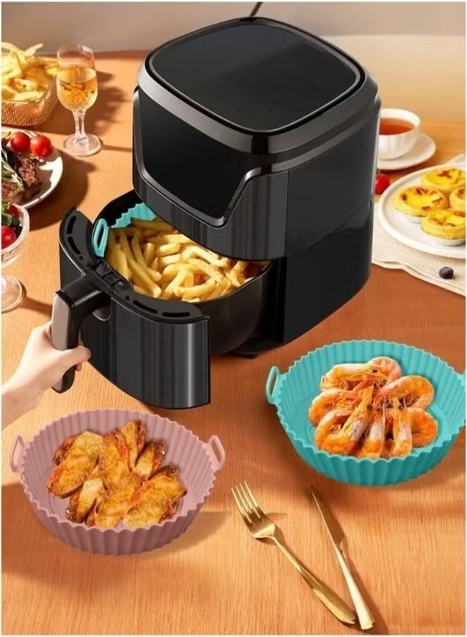 Upgrade Your Air Frying Experience with the Ultimate Silicone Liner Say goodbye to the hassle of scrubbing your air fryer basket. Our premium silicone liner is designed to keep your appliance spotless while delivering perfectly cooked meals every time. The innovative grooved base allows for superior air circulation, ensuring your favorite snacks are crispy on the outside and tender on the inside. Made from heavy-duty, food-grade silicone, this liner is built to last and can handle the highest oven settings. It's the must-have eco-friendly accessory for every air fryer owner, making healthy cooking and cleaning faster and simpler than ever. - Image 4