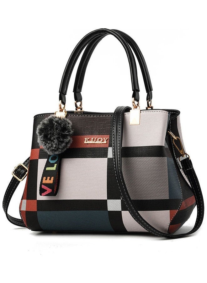 New Luxury Shoulder Bag, Designer Plaid Handbag Crossbody Bag for Ladies, Simple and Fashionable PU Leather Tote Bag Carrying Bag Sling Bag Side Bag - Image 1