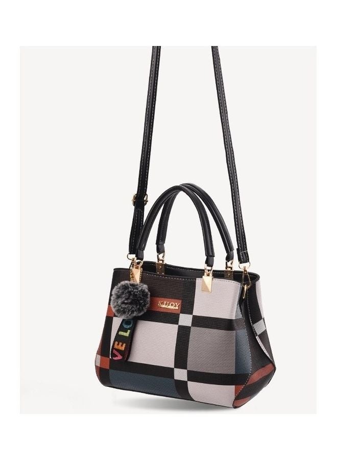 New Luxury Shoulder Bag, Designer Plaid Handbag Crossbody Bag for Ladies, Simple and Fashionable PU Leather Tote Bag Carrying Bag Sling Bag Side Bag - Image 2