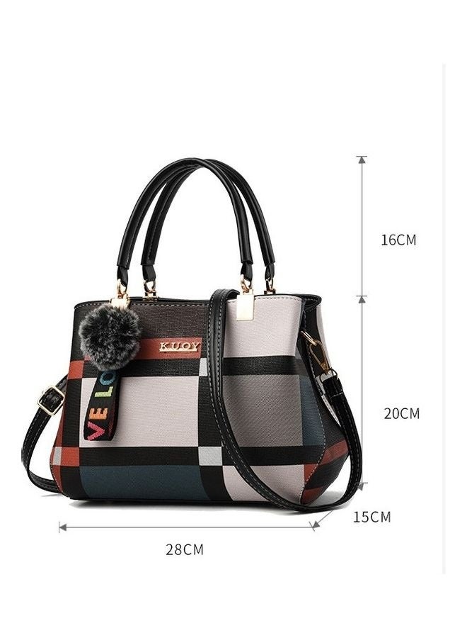 New Luxury Shoulder Bag, Designer Plaid Handbag Crossbody Bag for Ladies, Simple and Fashionable PU Leather Tote Bag Carrying Bag Sling Bag Side Bag - Image 3