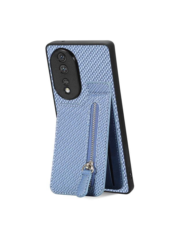 زبون جراب هاتف Honor 80 من ألياف الكربون مع سحاب رأسي قابل للطي - Image 1