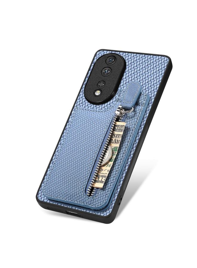 زبون جراب هاتف Honor 80 من ألياف الكربون مع سحاب رأسي قابل للطي - Image 4