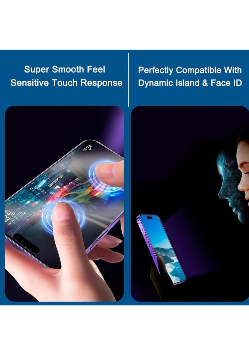 حماية شاشة خصوصية غير لامعة 2-Pack وحماية عدسة الكاميرا لجهاز iPhone 16 Pro Max – مضادة للتجسس، مضادة للوهج، حماية للعين، فيلم زجاج مقسى (6.9 بوصة) - Image 4