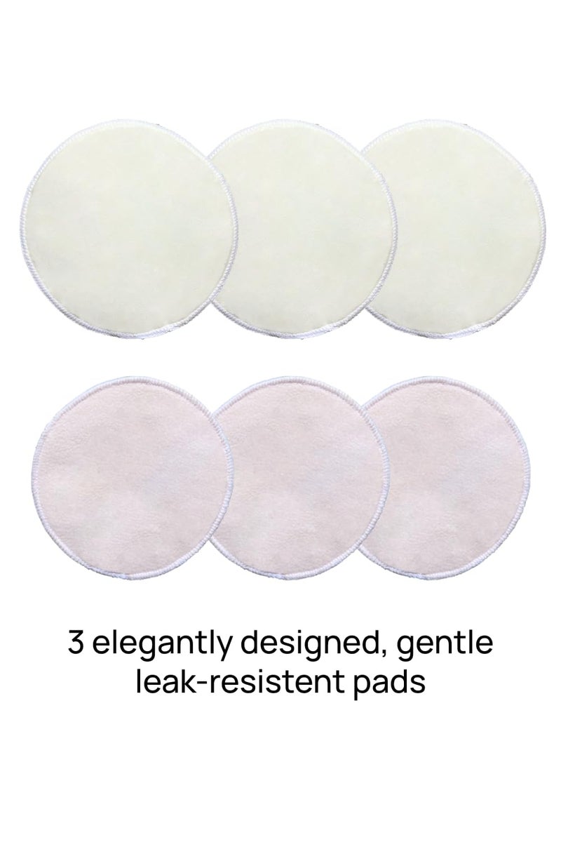 Circus &Circus Leak Proof Pads for Nursing Bra | Washable Maternity Nipple Pads for Women | Reusable Leak Proof Nursing Pads for Breastfeeding Moms | 6 Units, White - Image 3